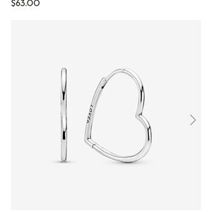 Pandora silver heart earrings